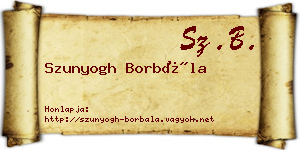 Szunyogh Borbála névjegykártya